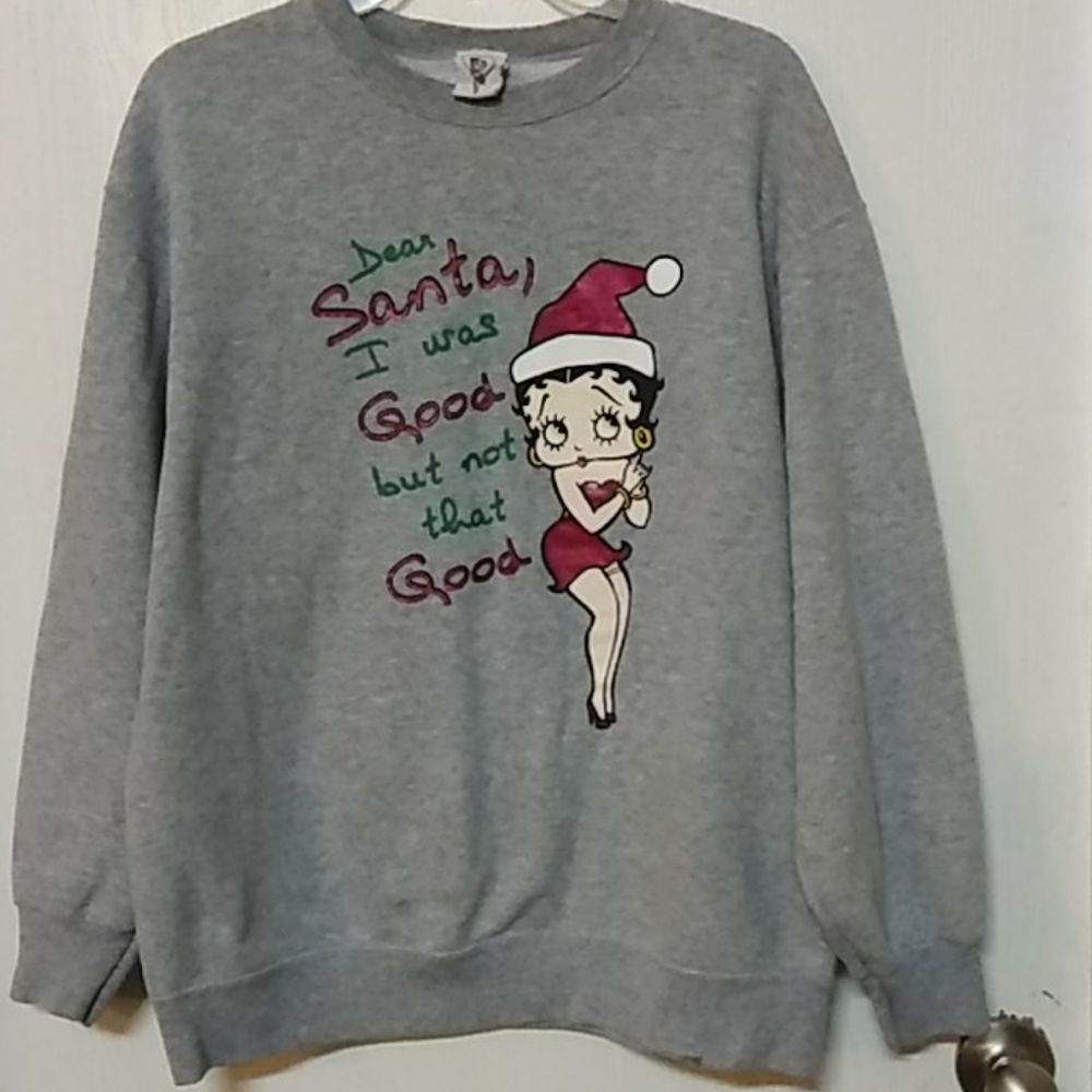2004 Vintage Betty Boop Christmas Sweat Top L